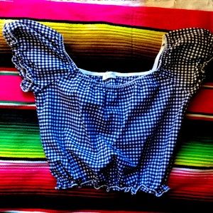 Brandy Melville John Galt gingham crop top Small